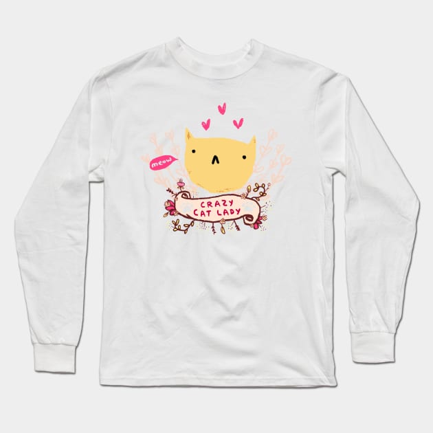 Crazy Cat Lady Long Sleeve T-Shirt by Sophie Corrigan